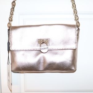 Calvin Klein Champagne Metallic Leather Bag
